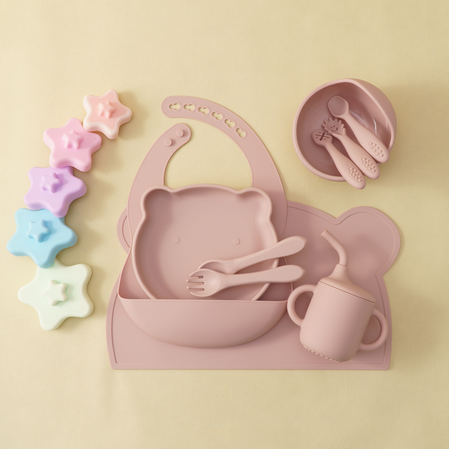 8PCS Silicone Baby Feeding Set - огляд і ціна Baby Food Jars With Lids