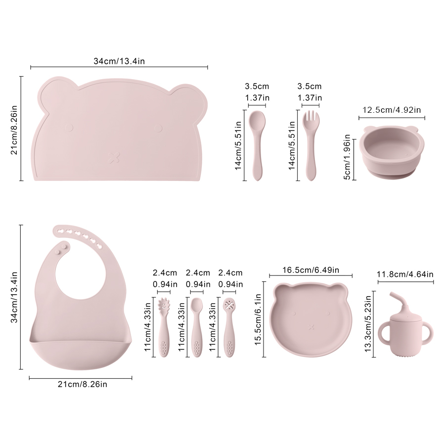 8PCS Silicone Baby Feeding Set - огляд і ціна Baby Food Jars With Lids