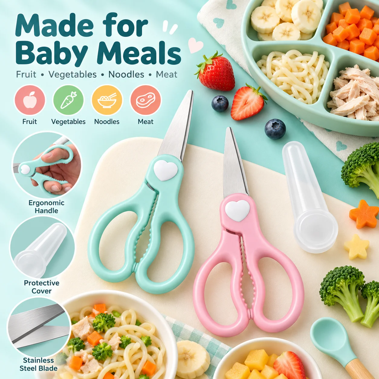 Baby Food Scissors Portable, S - огляд і ціна Baby Food Scissors