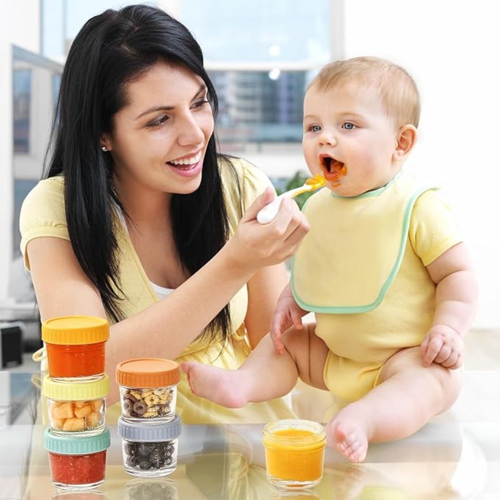 6pcs Glass Baby Food Jar Reusa - огляд і ціна Baby Food Jars With Lids