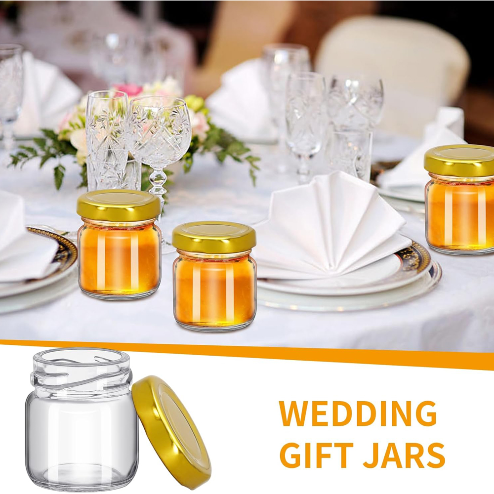 1.5 oz Round Mini Clear Honey  - огляд і ціна Baby Food Jars With Lids