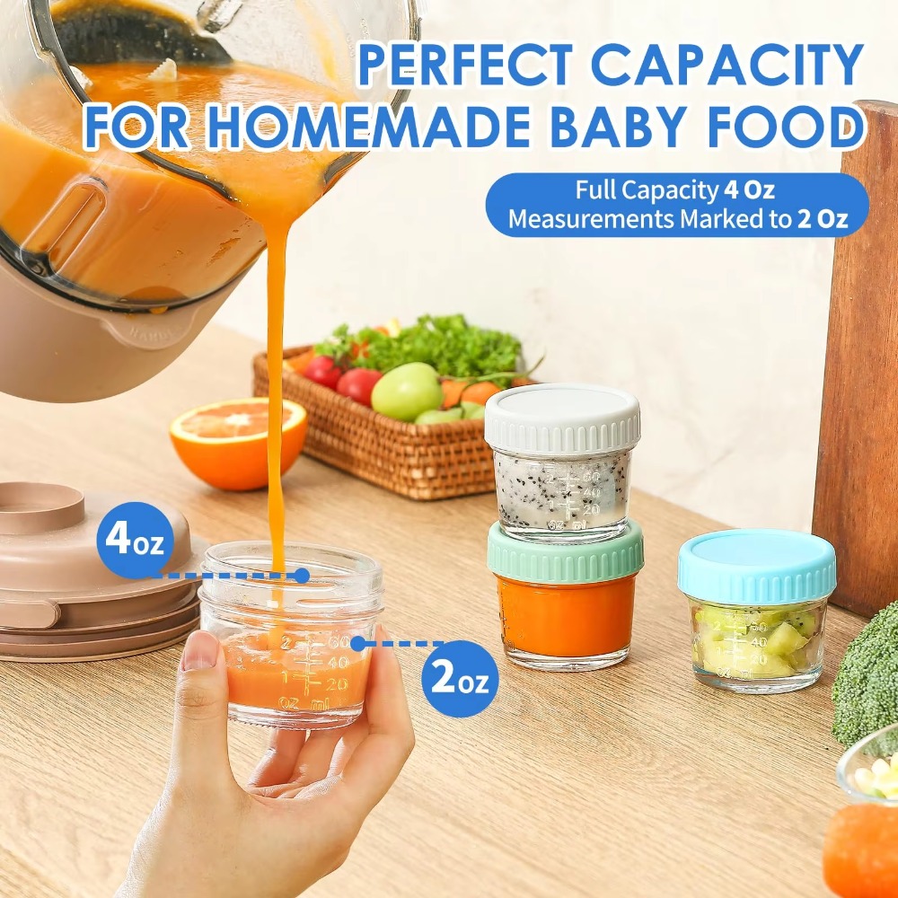 6pcs Multipurpose Glass Baby F - огляд і ціна Baby Food Jars With Lids