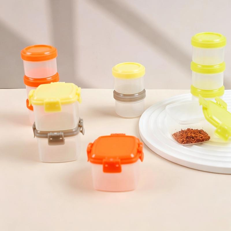 4Pcs Stackable PP Mini Food Ja - огляд і ціна Baby Food Jars With Lids