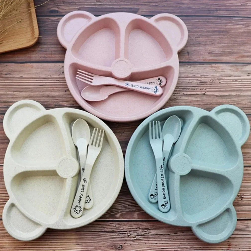 3Pcs/set Wheat Straw Baby Dish - огляд і ціна Baby Food Menu