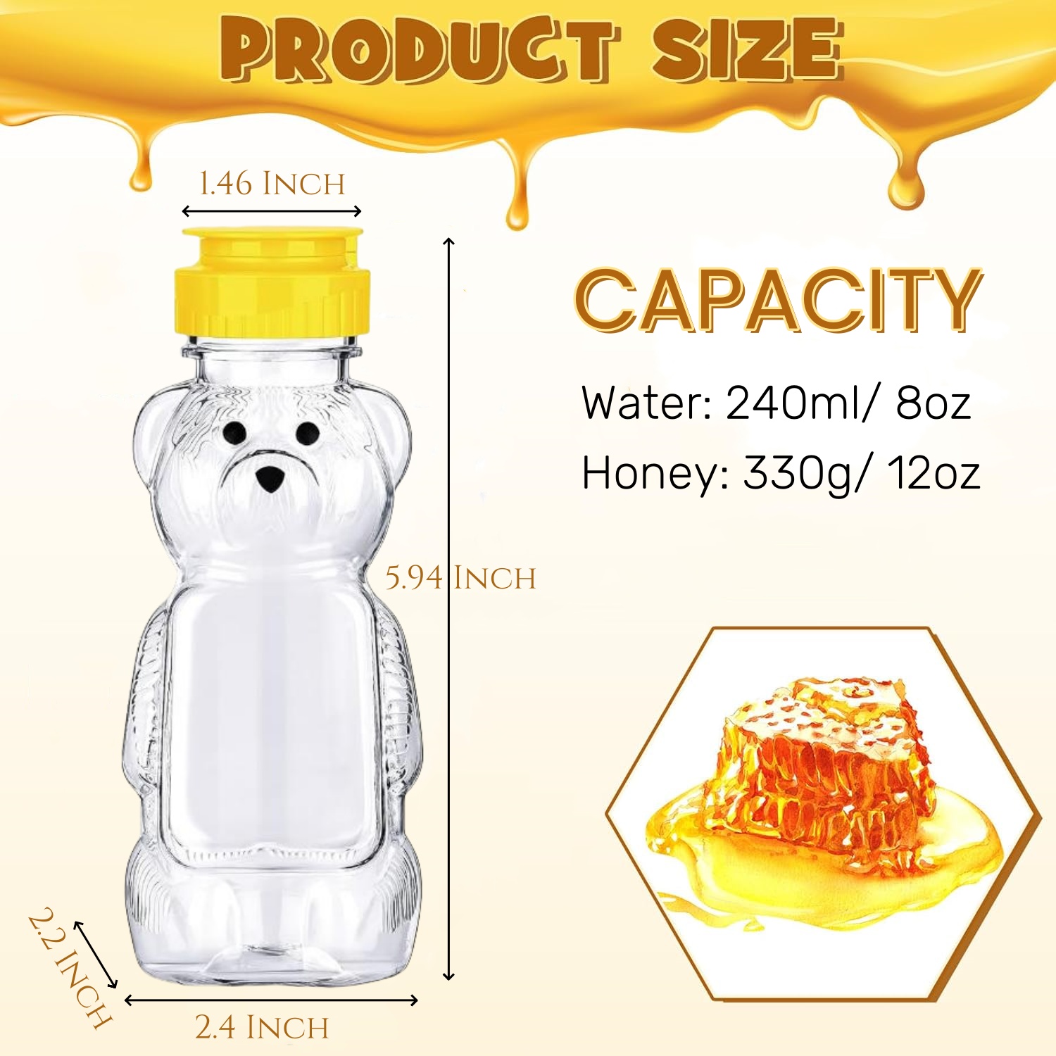 12-36pcs Plastic Bear Honey Ja - огляд і ціна Baby Food Jars With Lids