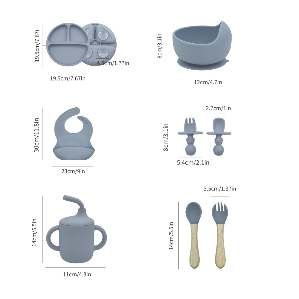 5pcs Silicone Baby Feeding Set - огляд і ціна Baby Food Menu